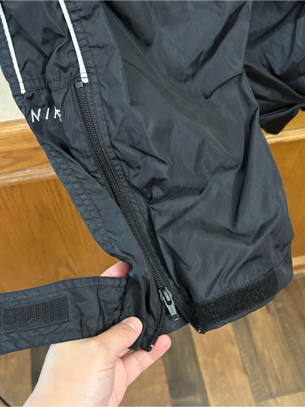 Vintage 90s Nike Men's L Black Lined Windbreaker Track Pants Y2K drill gorpcore - Picture 8 of 8